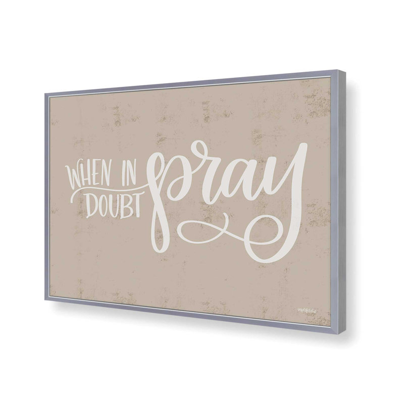 «When in Dououte Pray» par Imperfect Dust, reproduction d'art, L 32 po x H 24 po, Argent, Impression encadrée