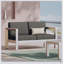 Causeuse d'extérieur en aluminium avec assise profonde et structure AVIara pour une détente élégante sur le patio