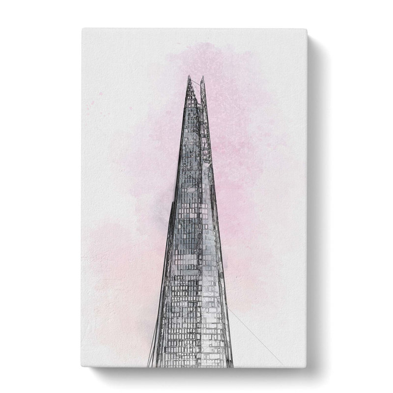 The Shard Building In London In Abstract - Wrapped Canvas Print, 91cm H x 60cm W x 3cm D