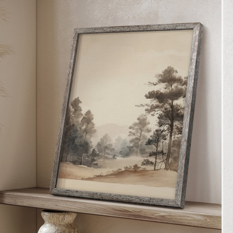 «Vintage Landscape VII», reproduction encadrée - bois massif