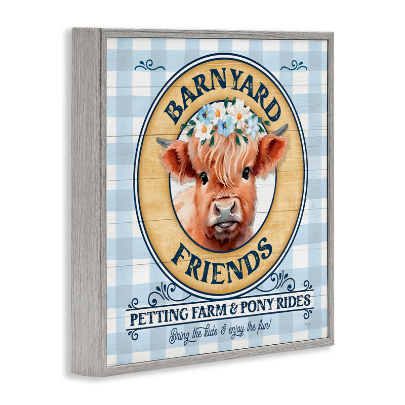 «Barnyard Friends», art de la giclée encadrée par Mollie B., Estampe numérique Farmhouse, H 12 po x l 12 po