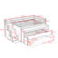Lit mezzanine en bois avec bureau, lit gigogne et tiroirs de rangement-388453945-388453944