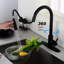 Robinet de cuisine tactile - Acier inoxydable noir mat. Tête de pulvérisation rotative à 360 degrés pour une désinfection intense de l'évier. Et rouille. Débit de température d'eau à une seule poignée-1666274555