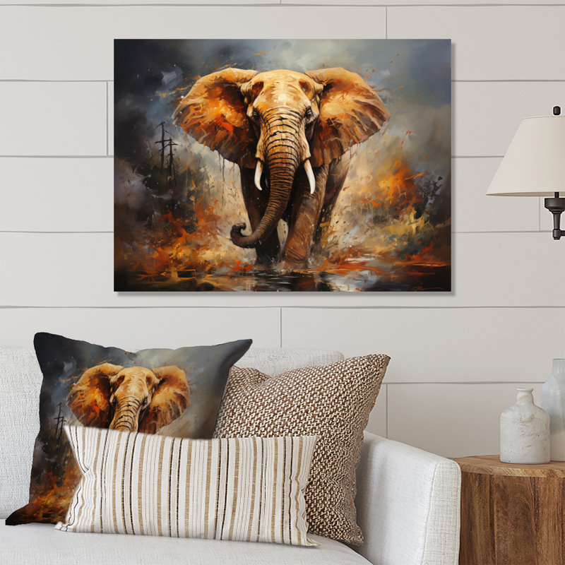 Éléphant, esprit sauvage, animaux, art mural en métal, salon, H 12 po x l 20 po