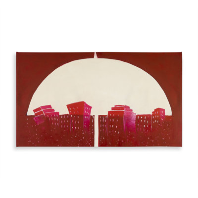 Red City Under Umbrella Tablecloth | Indoor/Outdoor Decor
