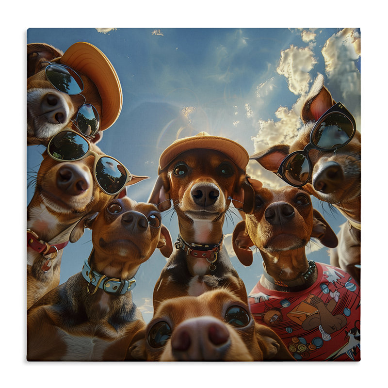  "Drôle de chien amusant" par Jim Baldwin, H 36 po x l 36 po