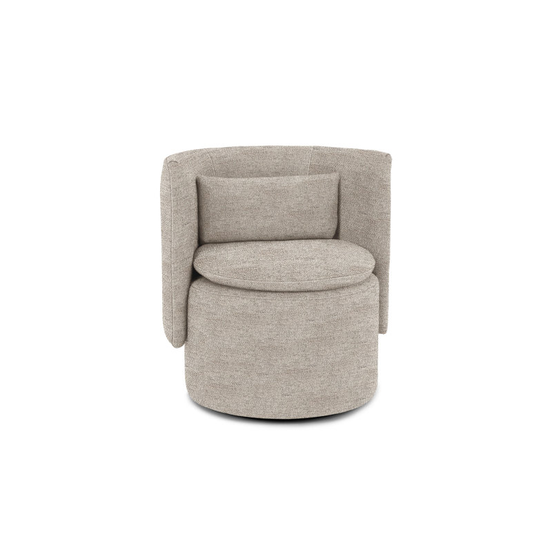 Fauteuil demi-tonneau pivotant de 71,12 cm de largeur Finn, Polyester mastic