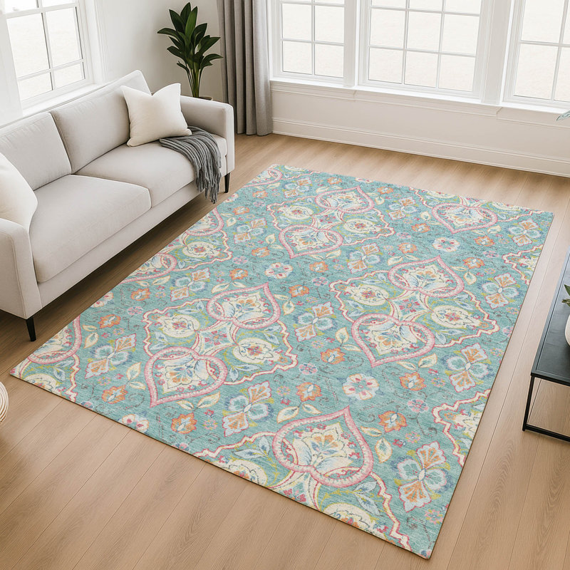 Tapis bohème de qualité supérieure lavable à la machine Mayfield AMF2207, Spa, 8 pi x 10 pi