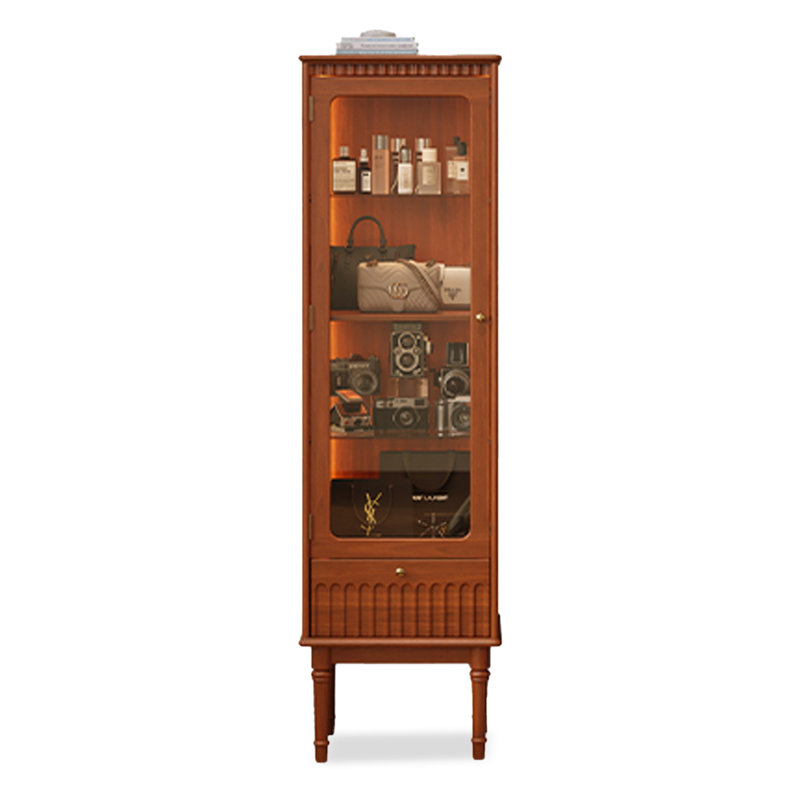 Brown Solid Wood + Tempered Glass Display Cases