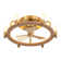 Modern 6-Light Gold Flush Mount Ceiling Fan With Remote Control