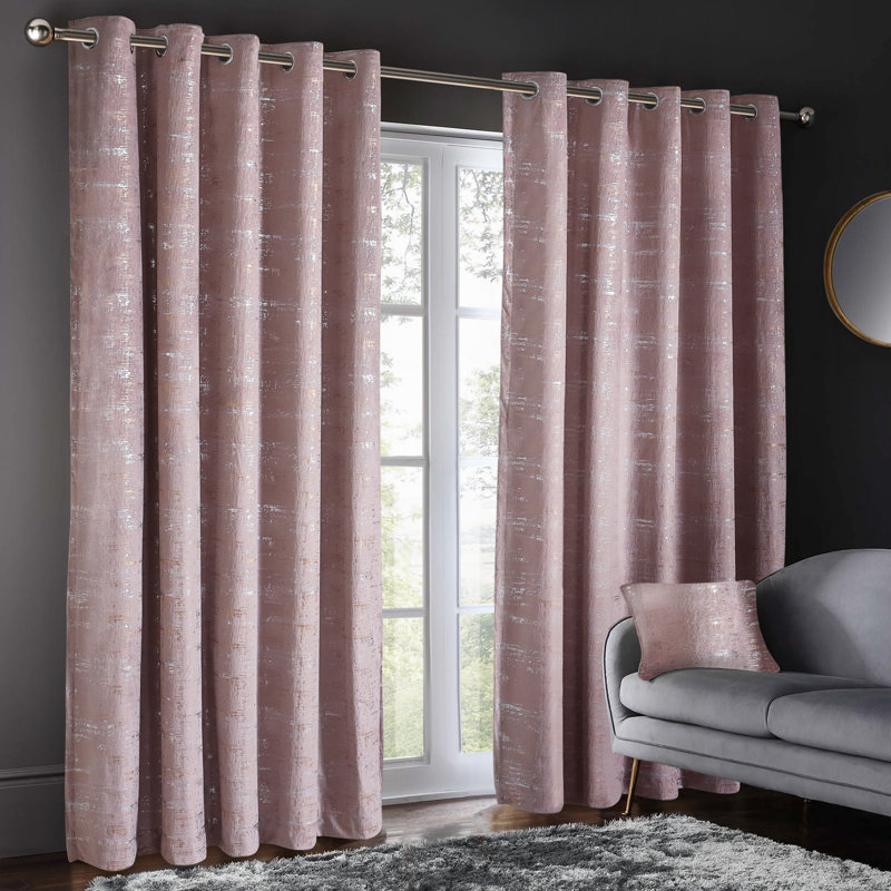 Aariella Curtain, 66cm Width x 72cm Drop, Dusky