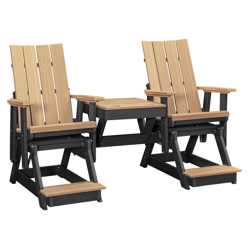 Fauteuil oscillant Brandon, Naturel / noir