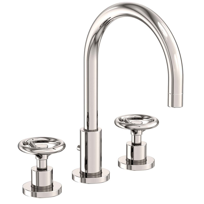 Slater Widespread Bathroom Faucet with Drain Assembly, Polished Nickel