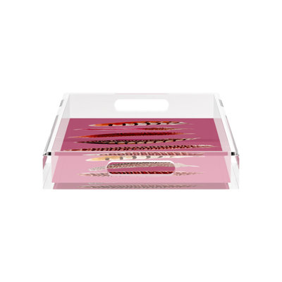 Pheasant Feathers Acrylic Rectangle Decorative Tray