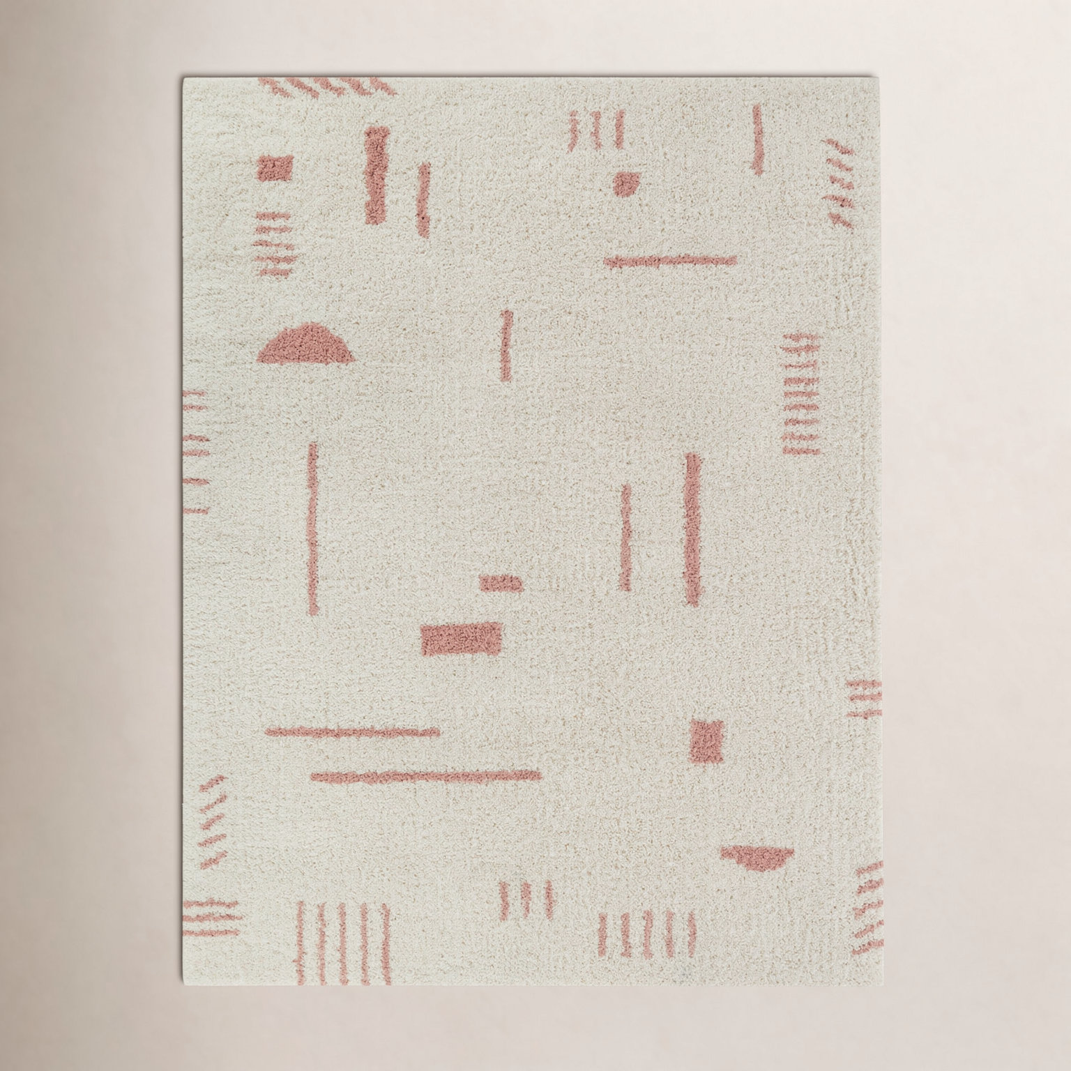 Morin Geometric Shag Rug, Rectangle 4'4" x 6'