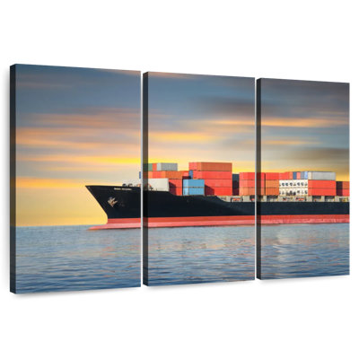 Orange Cargo Ship