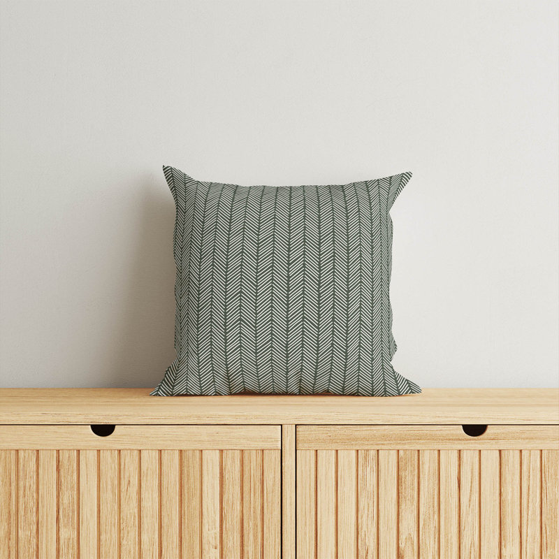 Coussin à chevrons, H 20 po x l 20 po, Chimichurri / vert