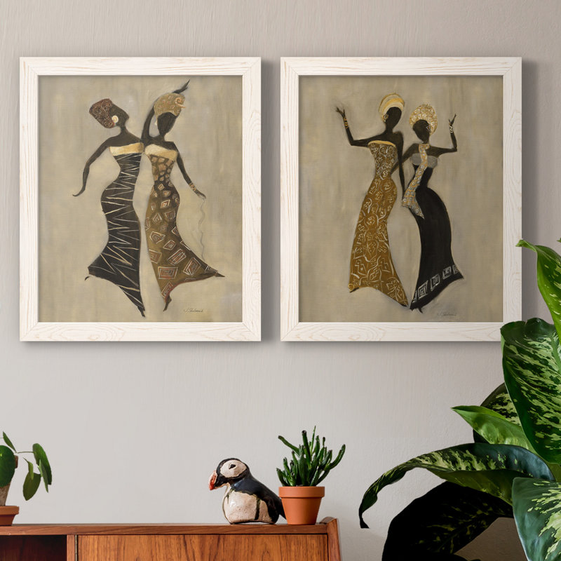 «Celebration I», ensemble de 2 reproductions d'art, H 20 po x l 17 po x P 1 po, Toile blanche encadrée, Pas de tapis