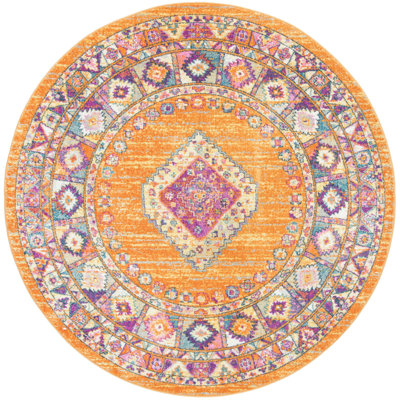 Christa Southwestern Orange/Fuchsia Area Rug