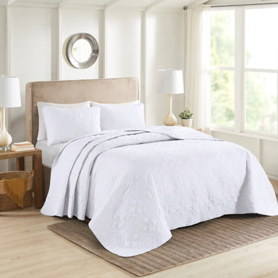 Très grand / très grand couvre-lit blanc - 3 pièces, microfibre réversible, rembourrage 100%, exquis, lavable à la machine, chiffon en microfibre, charmant