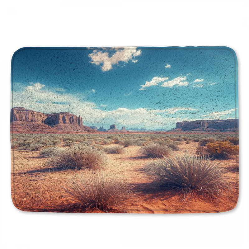 Tapis de bain paysage désertique avec falaises, L 24 po x L 17 po