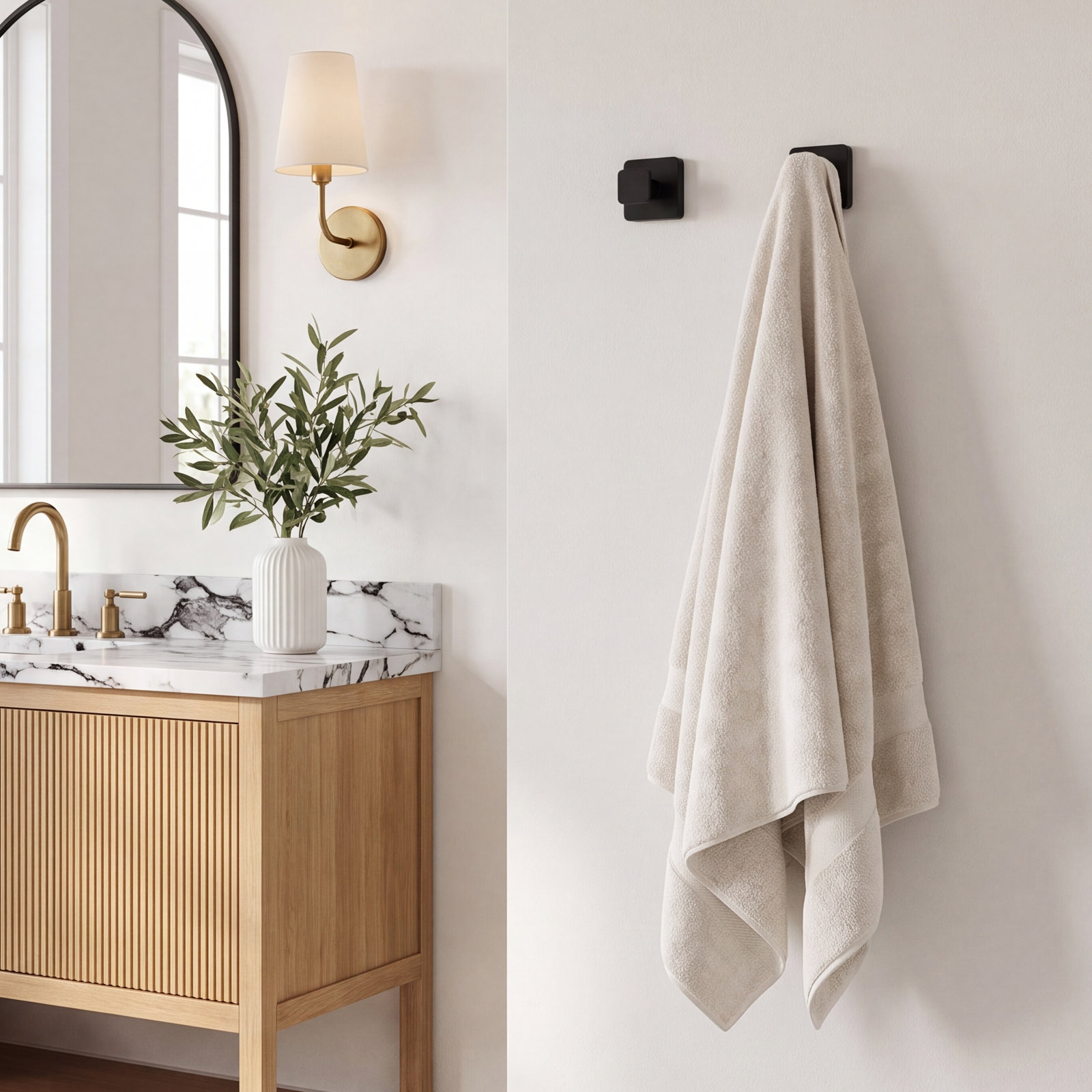 Blaze Single Wall-Mounted Robe Hook, Matte Black