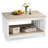 Square Coffee Table with Half Open Storage, Farmhouse Cocktail Table