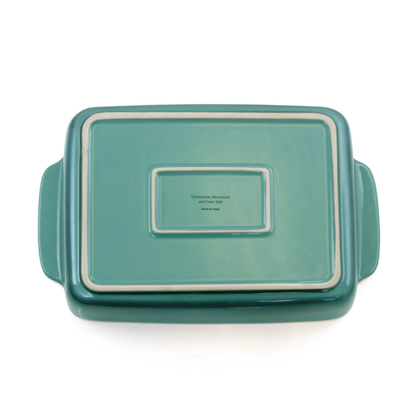 Teal Gradient Ceramic Rectangular Bake Pan, 16.25"