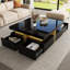 Table basse moderne carrée avec rangement et 4 tiroirs-1551520404