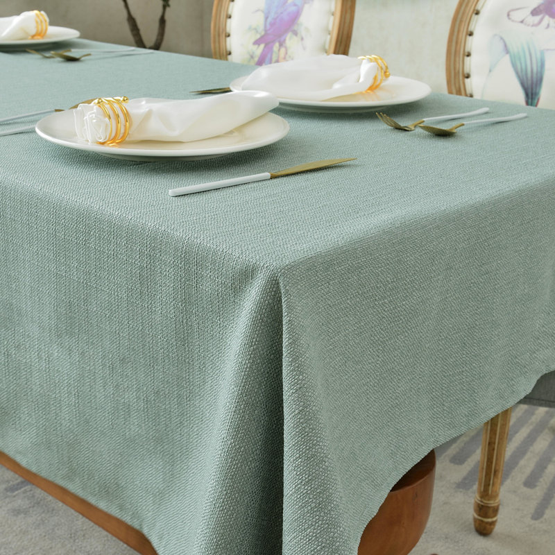 Joselyn Rectangle Stain Resistant Tablecloth, 118" L x 57" W, Light Green