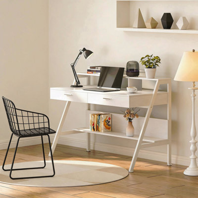Bureau d'écriture avec tablette de rangement