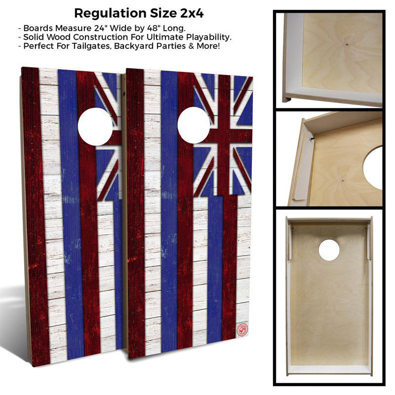 Ensemble de 2 panneaux de cornhole 2 'x 4' avec étui et lumières, Hawaï