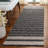 Henneman Hand Woven Cotton/Wool Striped Rug in Black/White-682136028