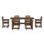 Ensemble de salle à manger d'extérieur en PEHD 7 pièces pour 6 personnes - Table de patio et chaises toutes saisons avec trou pour parasol 2 "-1134630819