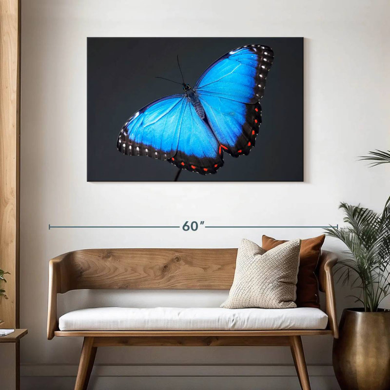 Brampt Blue Morpho Butterfly, 30" H x 45" W