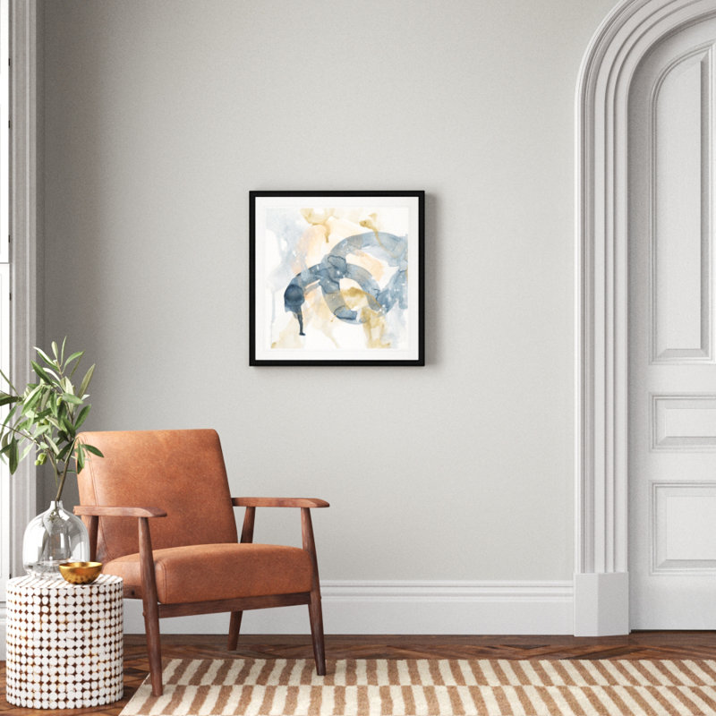 Barteld, «Liquide Blueprint», reproduction d'art sur toile, Cadre noir, H 26,5 po x l 26,5 po x P 1,5 po