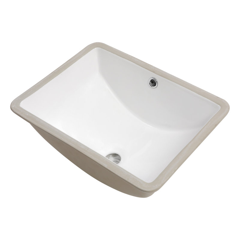 Évier encastré en céramique blanche de 18,5 po x 14 po avec trop-plein - Design moderne, teinture pour salle de bain de maison et de restaurant 18,5 po x 14 po, design élégant pour la maison, le restaurant, le bureau,