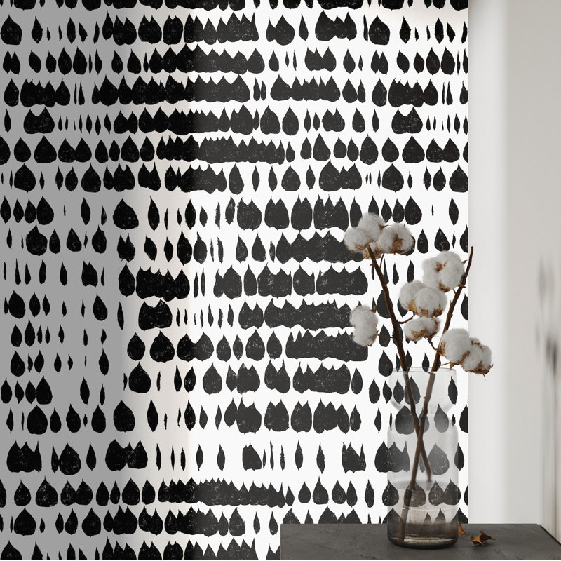 Black and White Polka Dot Modern Wallpaper
