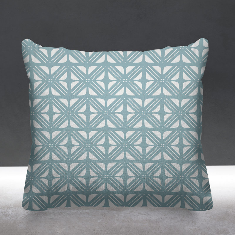 Housse de coussin d'extérieur carré et insert, 17 po x 17 po, Bleu, Carré