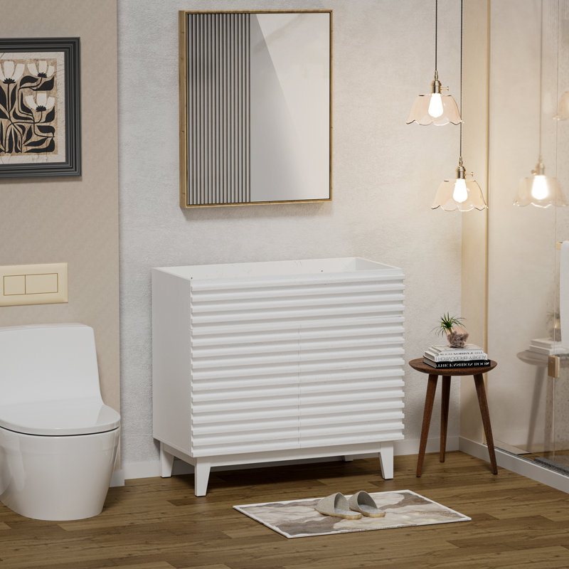 36" Freestanding Single Bathroom Vanity Base Only, Sink not Included, EPA Certified, White