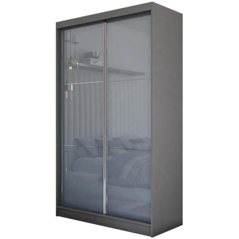 Ariarose 2 Door Sliding Wardrobe, Gray