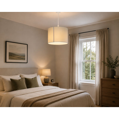 Cylinder Shades Drum Cotton Pendant Shade ( Screw On )