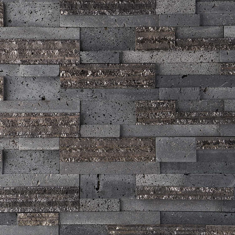 Stackstone 8x24 Textured 3D Brick Lava Stone Mosaic Tile