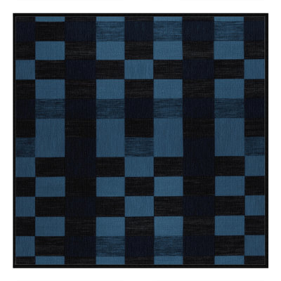 Machine Washable Checkered Gray Area Rug