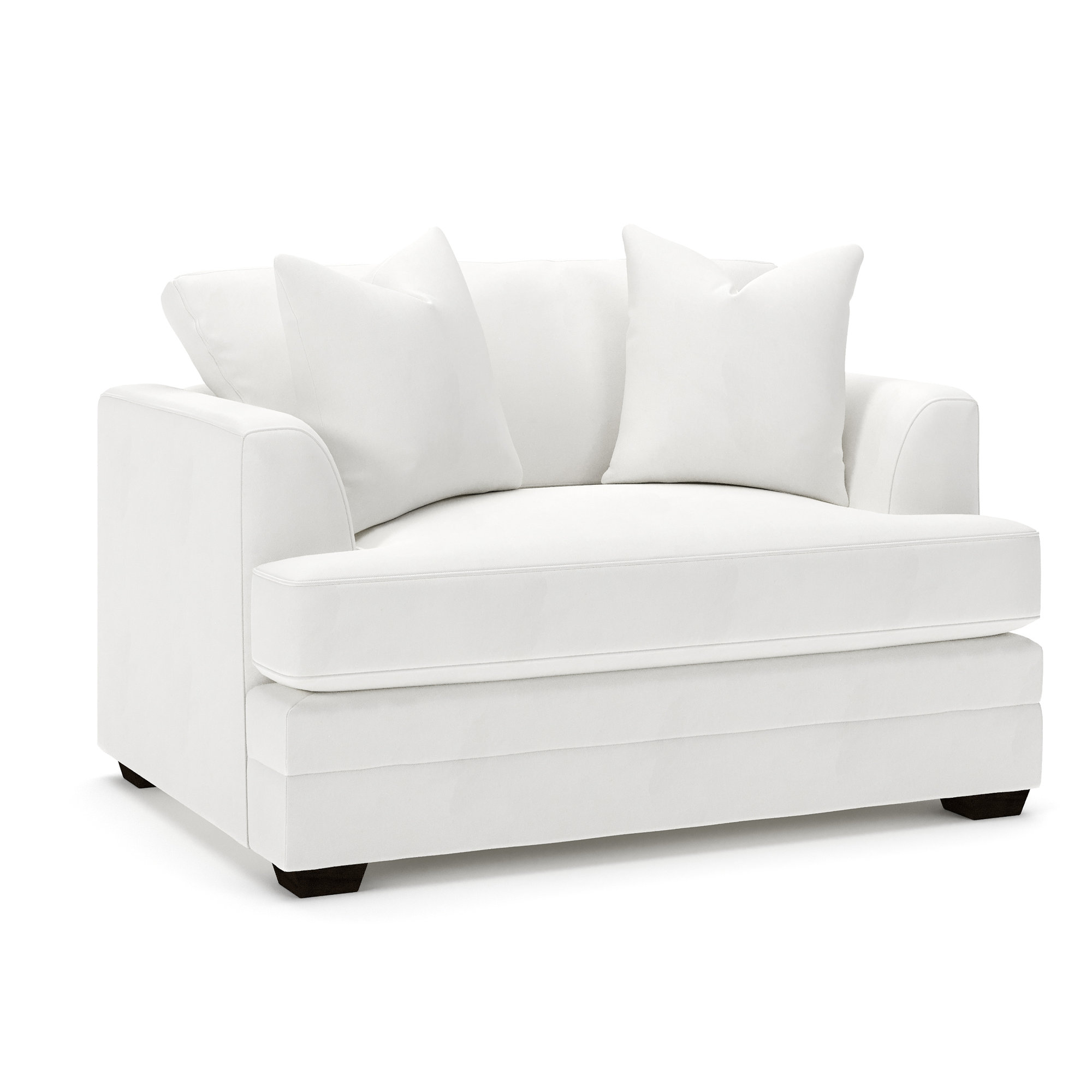 Edan Upholstered Chair And A Half, Classic Bleach White Twill