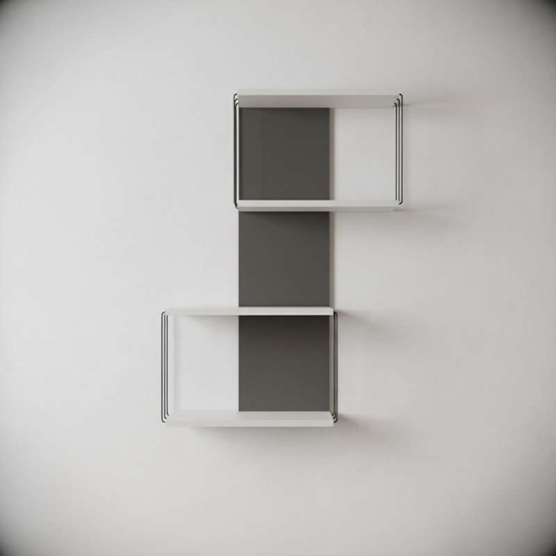 Helix Offset Modern 4-Tier Wall Shelf