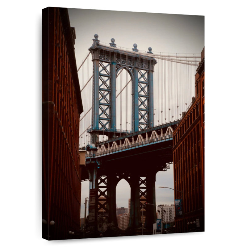 Lilie Brooklyn Bridge In Blue, 12" H x 8" W