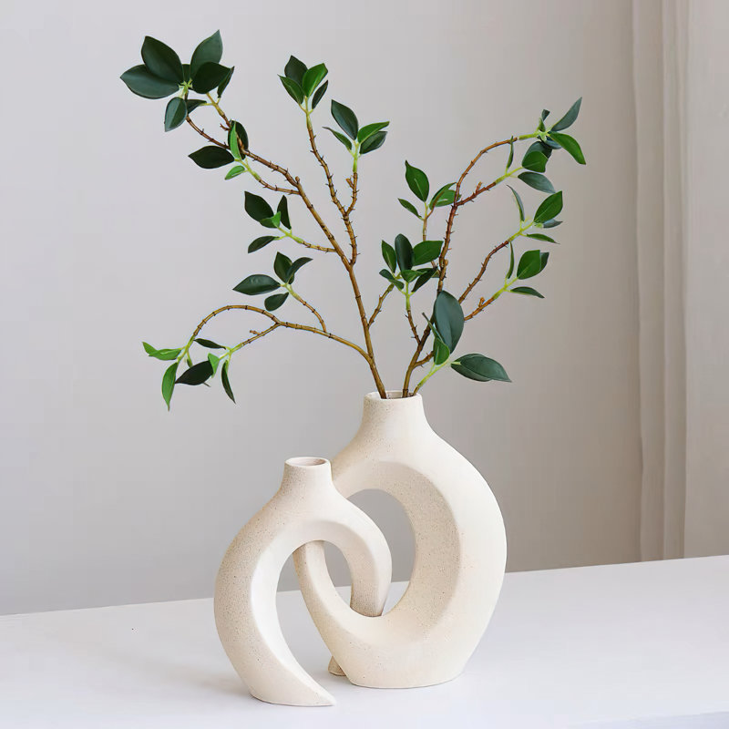 Arther Handmade Ceramic Table Vase, White