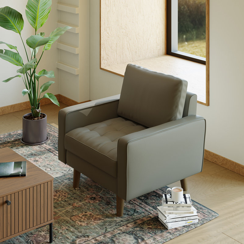 Fauteuil d'appoint Mid-Century Statura, Gris