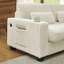 Canapé modulaire en L Corduroy avec repose-pieds détachable, accoudoirs latéraux doubles, poches de rangement intégrées et porte-gobelets, pieds de support en plastique robuste pour le salon - beige